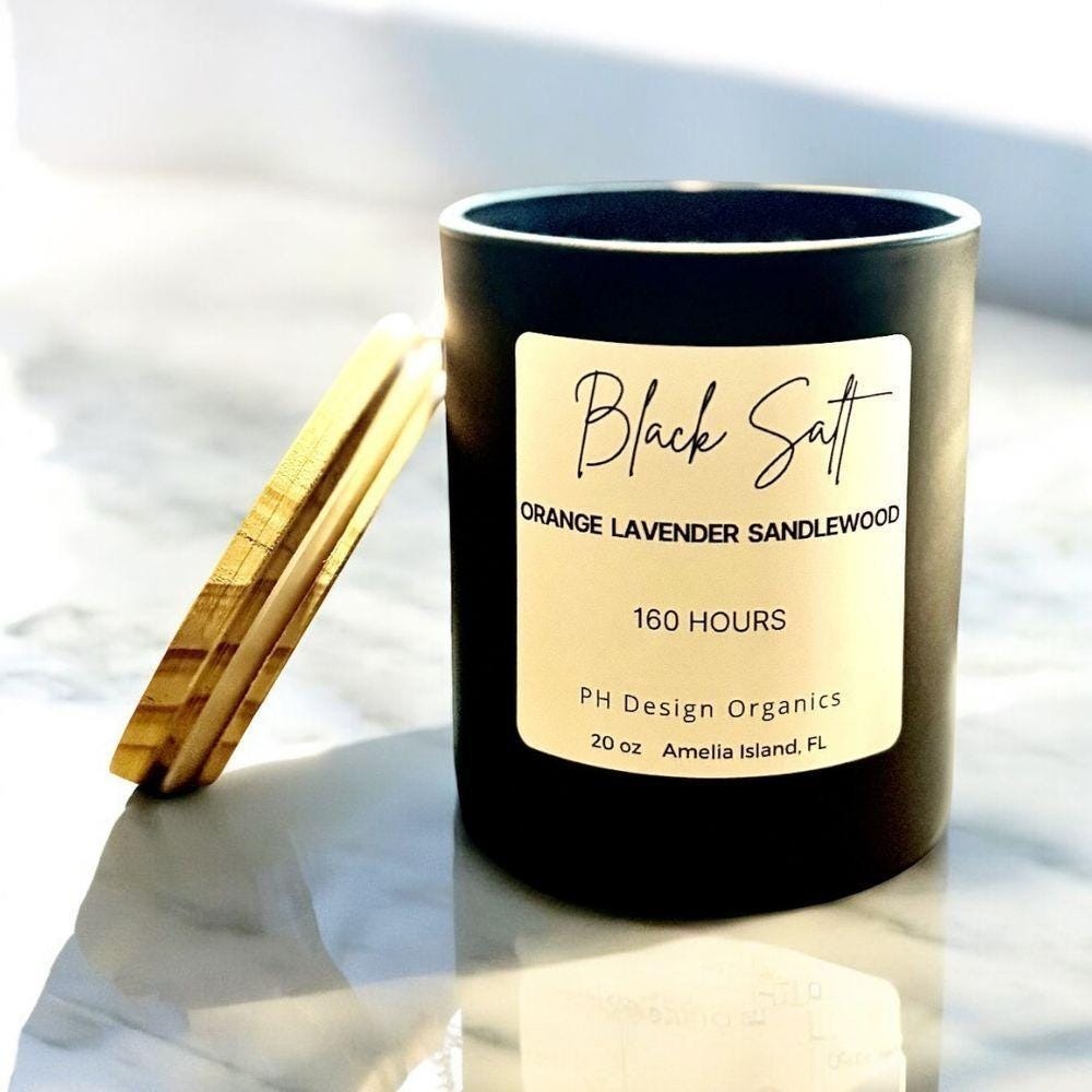 Black Salt Organic Luxury Soy Candkr- notes of the salty air & ocean
